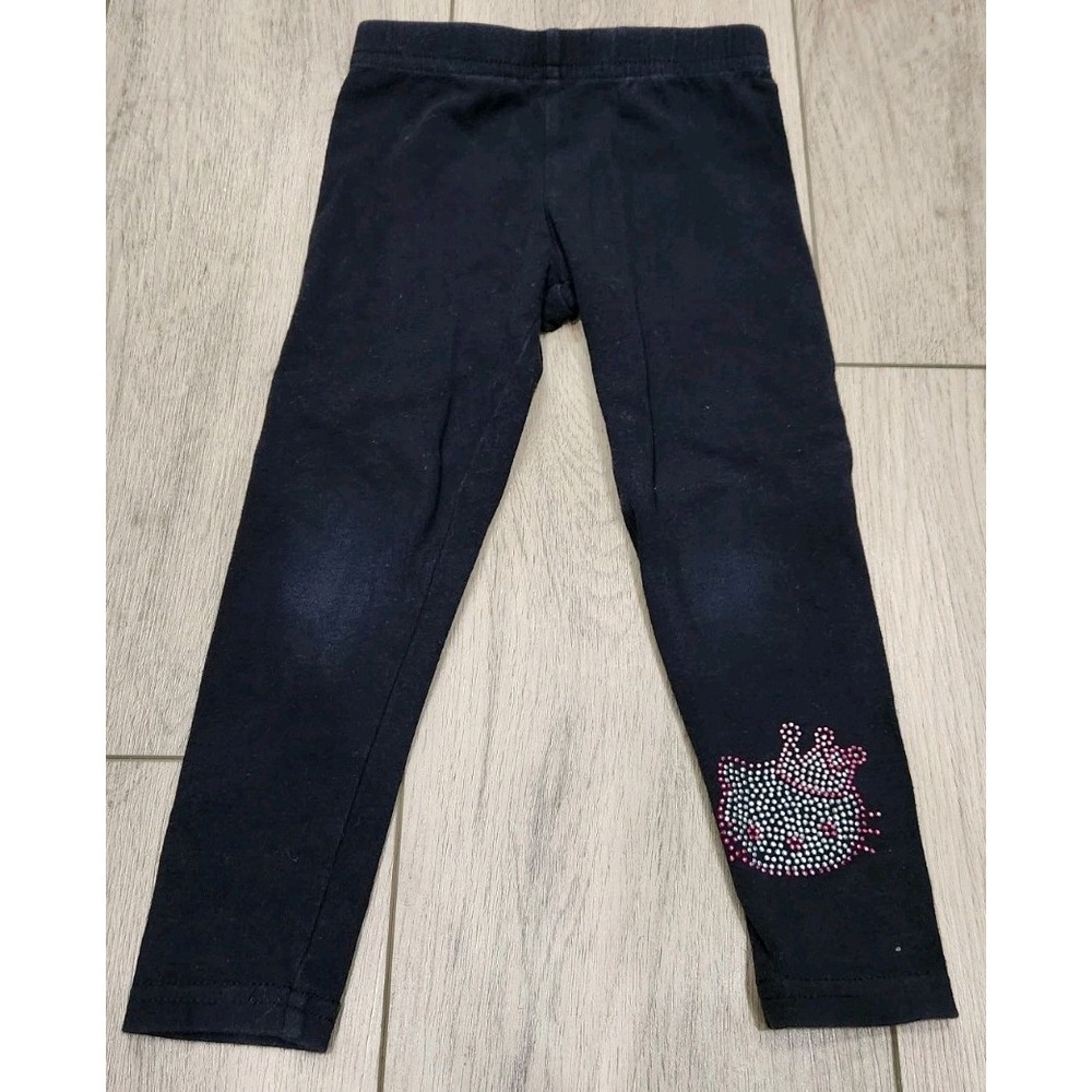 Hello Kitty Legging Black Pants Kids‎ Size 3T Rhinestone Princess Macy's